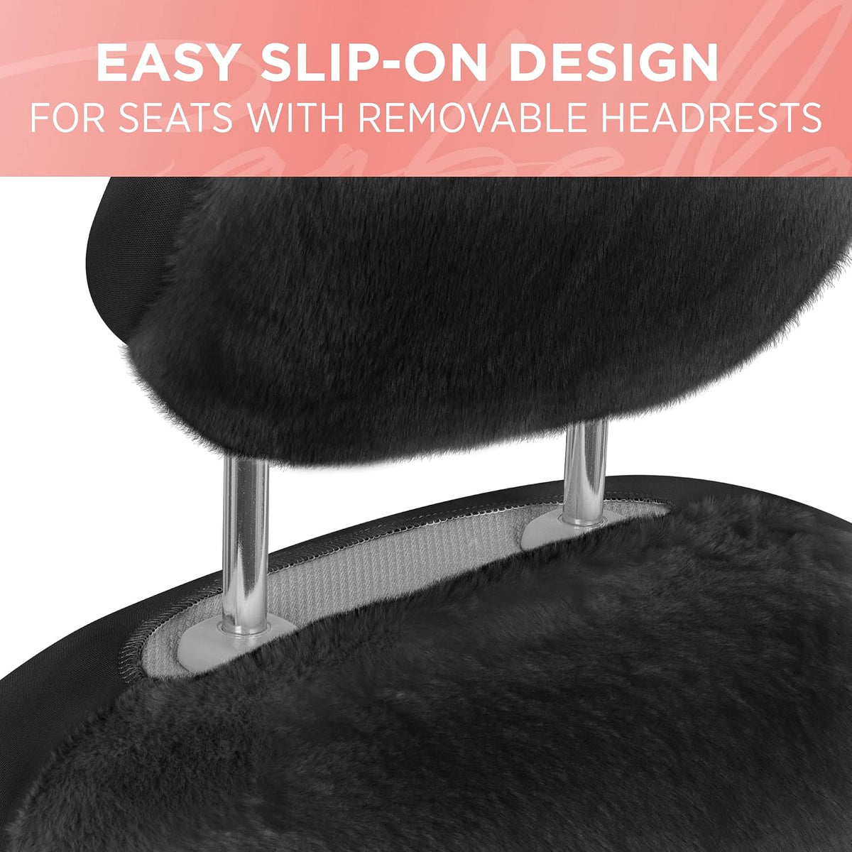 carbella sheepskin car seat covers, 2-pack faux fur showing dimensions