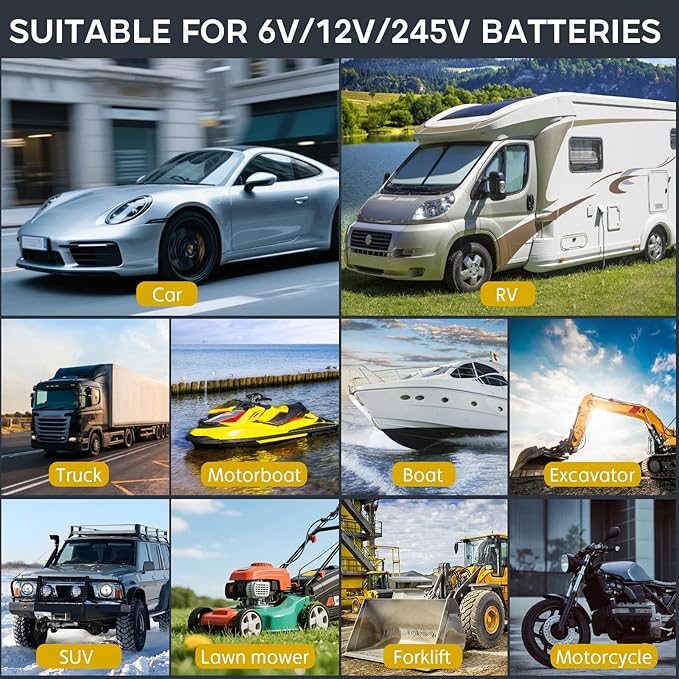 Battery Charger 0-26A 6V/12V/24V Lithium LiFePO4 Lead Acid, Fully Automatic Car - Image 4