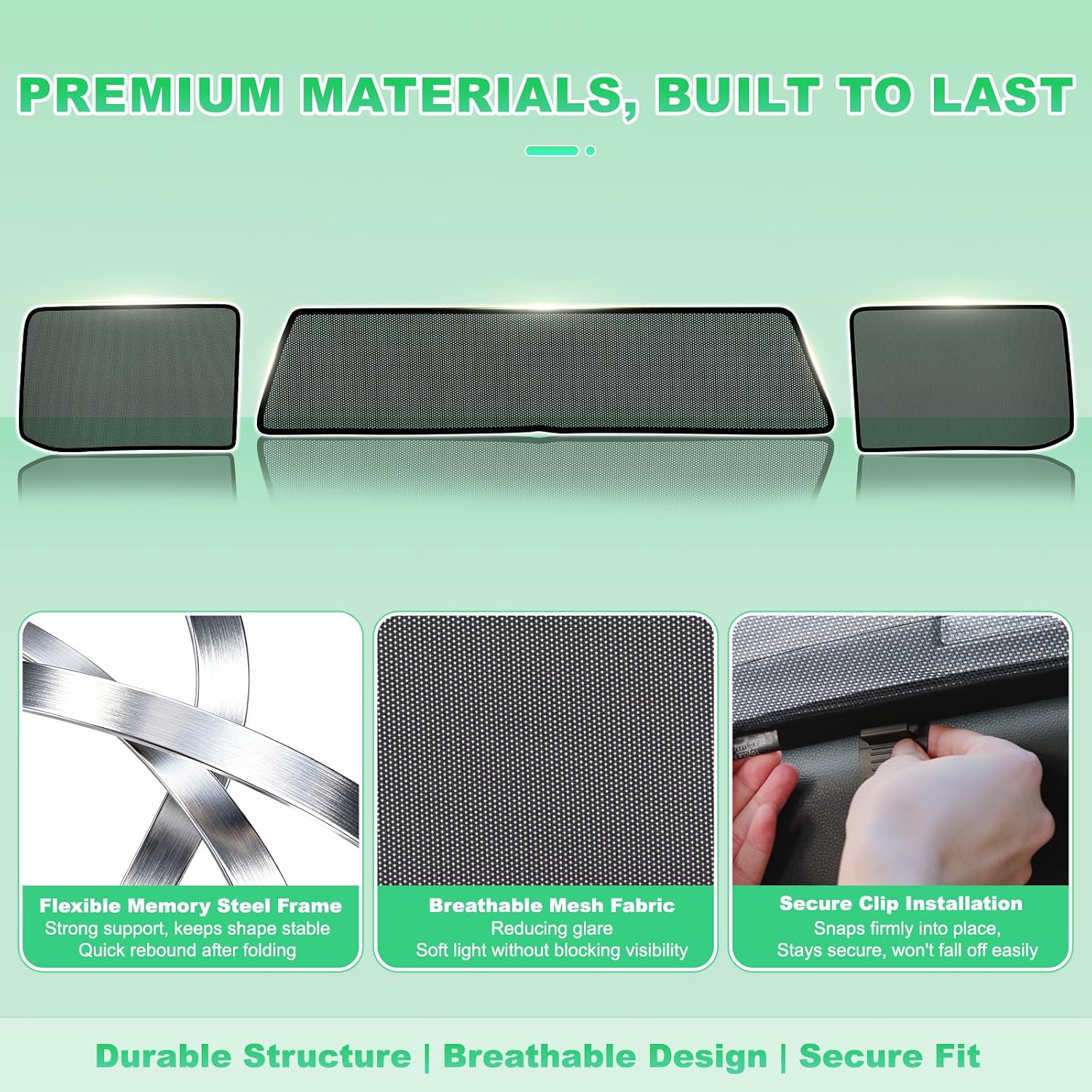 F150 Rear Window Shades 2015-2020, 3PCS Full Coverage Set | Custom Fit, Full Rear Window Coverage, Heat & UV Protection, Privacy & Ventilation