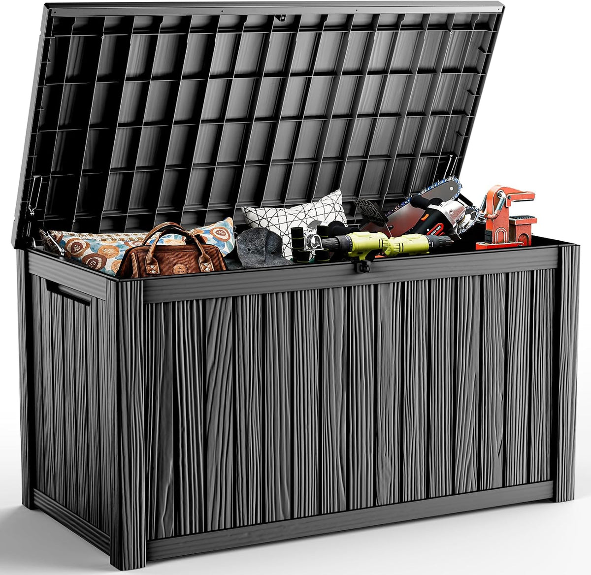 230 gallon outdoor deck box, resin waterproof storage, main product view