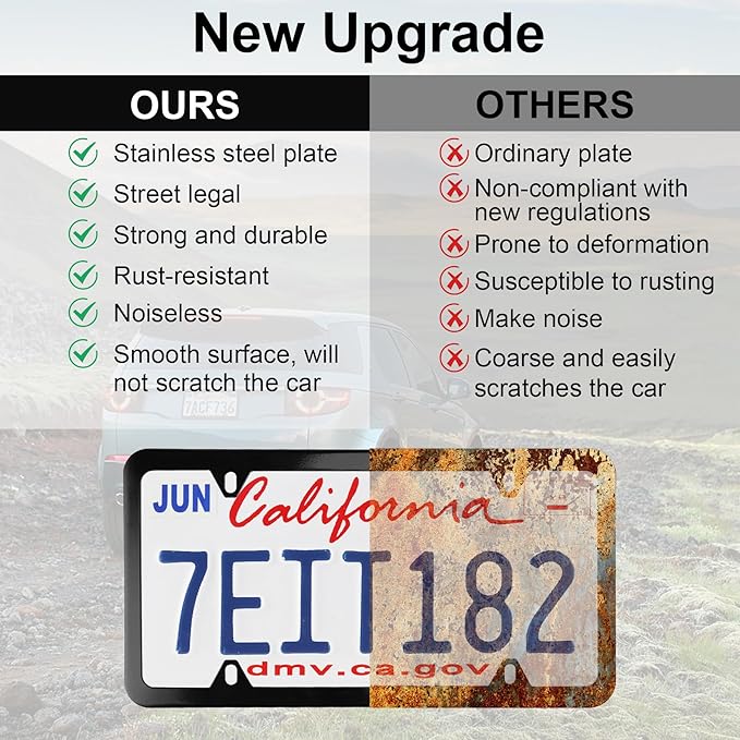LivTee 4 Holes Stainless Steel License Plate Frames, Automotive Exterior - Image 6