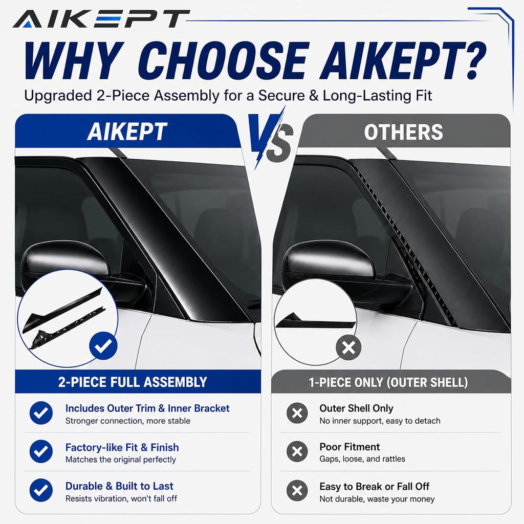 Right Passenger Side Windshield A-Pillar Molding Trim, Outer Cover Compatible with 2011-2019 Ford Explorer, Replaces 926-451 BB5Z-7803136-AA BB5Z7803136BA