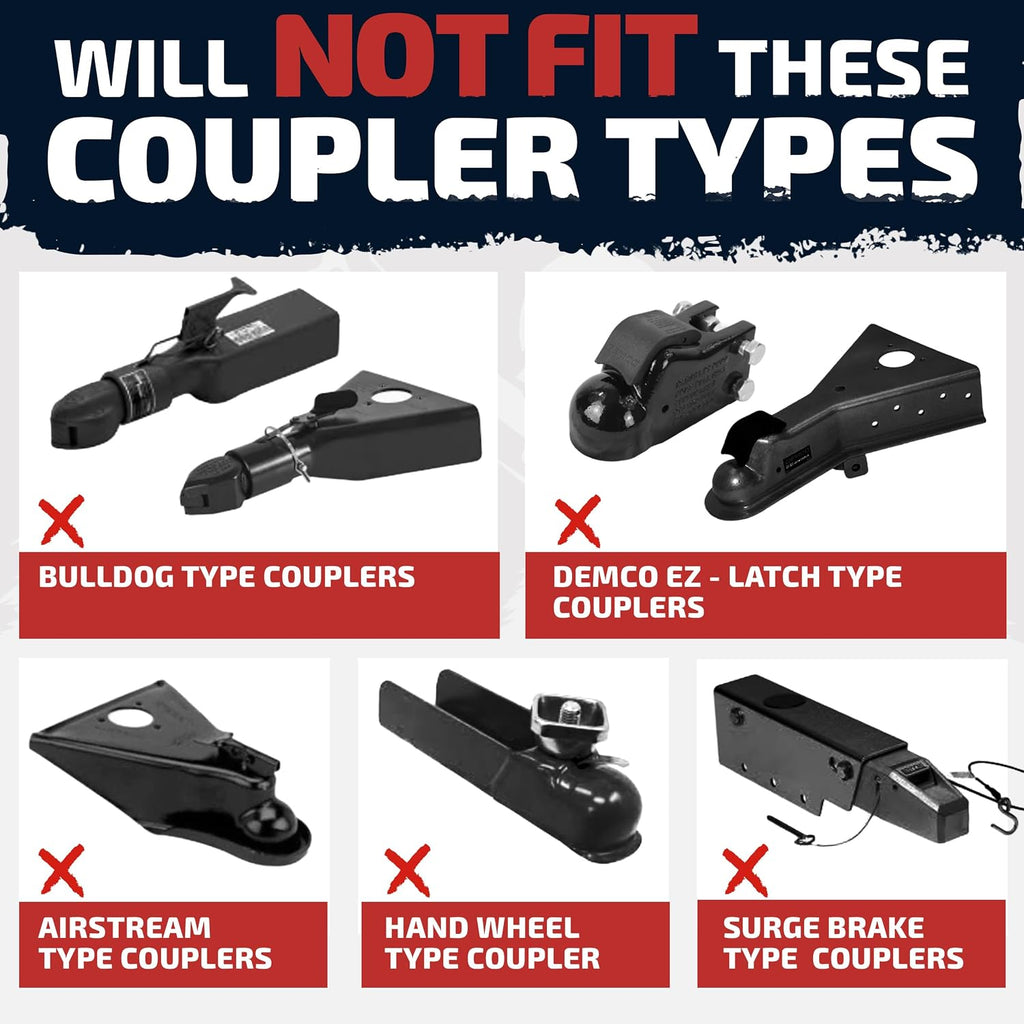 Vehiclex 2-5/16-Inch Trailer Coupler Lock – Refined Fit Design, Thick-Walled Carbon Steel, Dual-Layer Weather Protection (Red)
