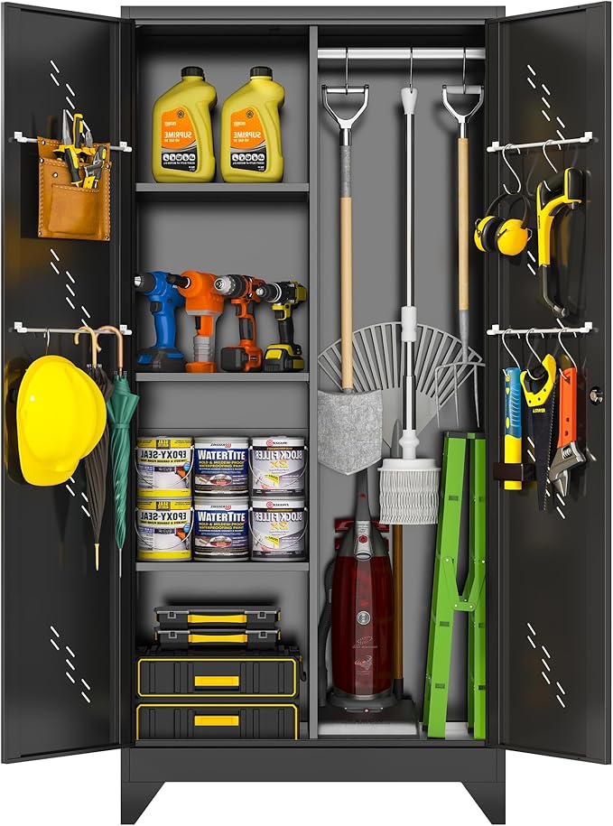 Metal Garage Storage Cabinet, Kitchen Pantry by ZONLESON