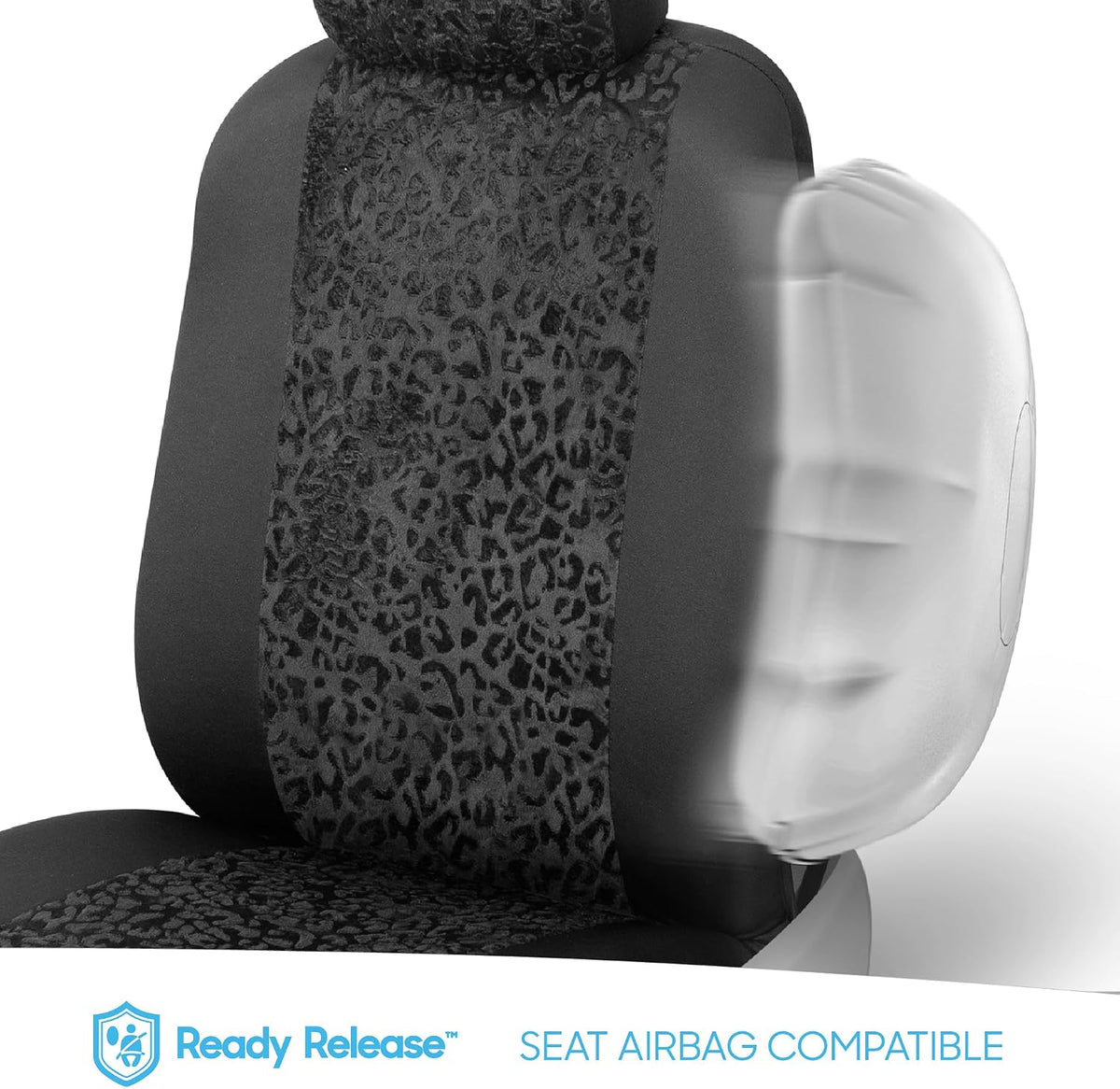 bdk black leopard car seat covers for front, package contents