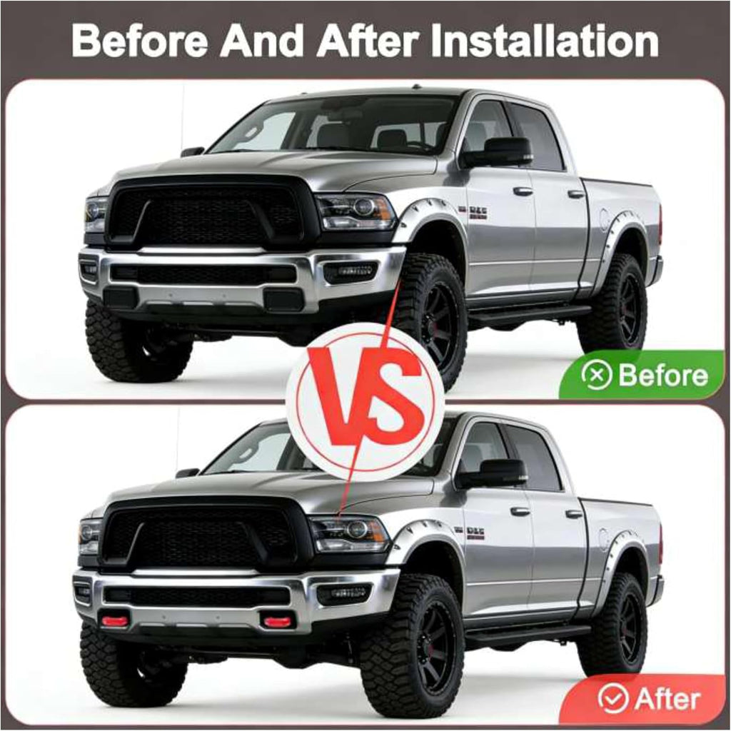 Tow Hook Covers for RAM 1500 Classic 2009-2026 Warlock Rebel, U-Shape, Thick Silicone Red