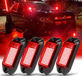Nicoko 4Pods Pure Red LED Rock Lights 72 pcs LEDs high Power Rock Lights Neon