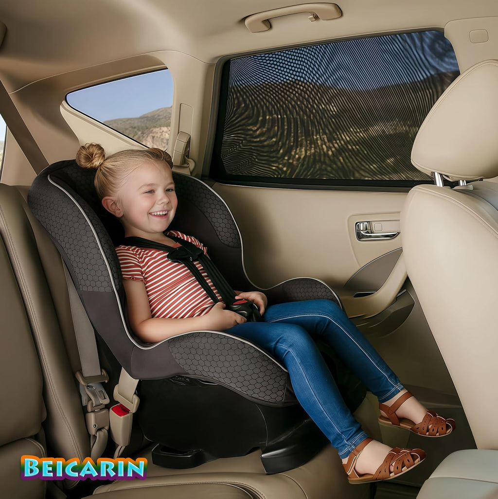 Car Window Sun Shade Cover -2 Pack Breathable Mesh Car Rear Side Window Screens for Camping, Sunshade UV Protection for Baby Kids Pet, Mosquito Net Curtain Fit for Most(95%) of Cars, Size M