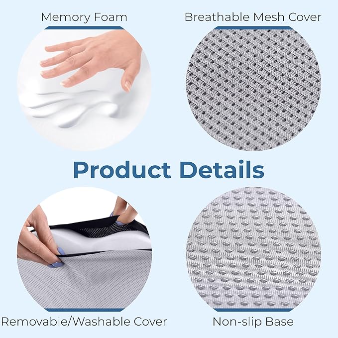 5 STARS UNITED Seat Cushion for Tailbone Pain Relief – Memory Foam Lifting - Image 7
