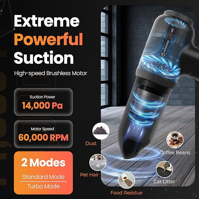 Hedgehog TurboVAC 3 in 1 Portable Car Vacuum Cleaner, Blower & Air Pump - Image 2
