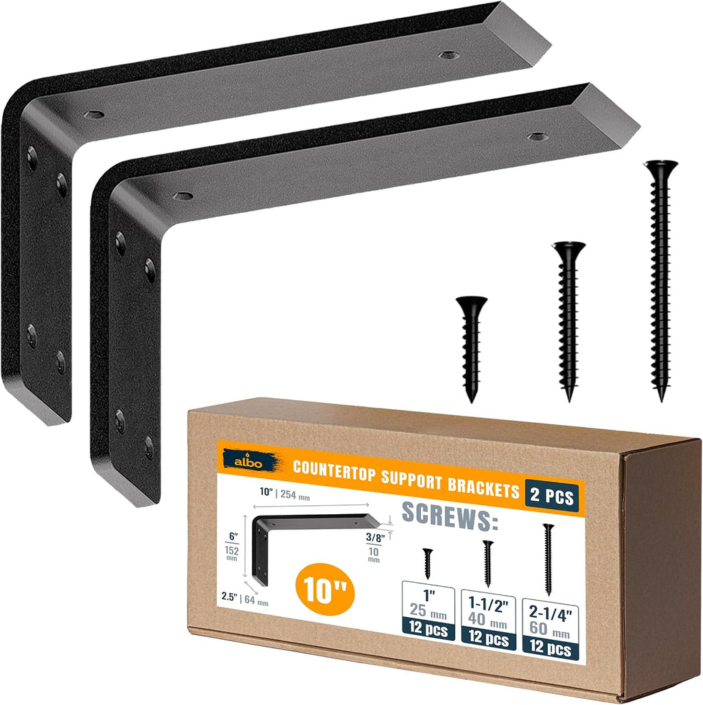 albo 10 inch countertop brackets, 2 pack heavy, main product view