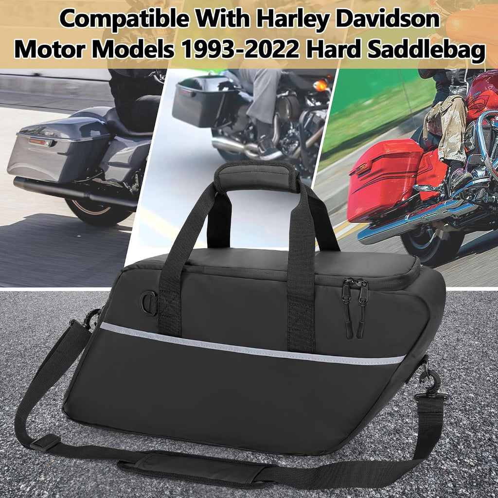 HODRANT Leakproof Motorcycle Saddlebag Cooler Bag, Insulated Saddle Bag Insert Cooler Compatible with Harley Davidson 1993-2022 Touring Hard Saddlebag, Waterproof Motorcycle Beverage Cooler Bag, 1 Bag