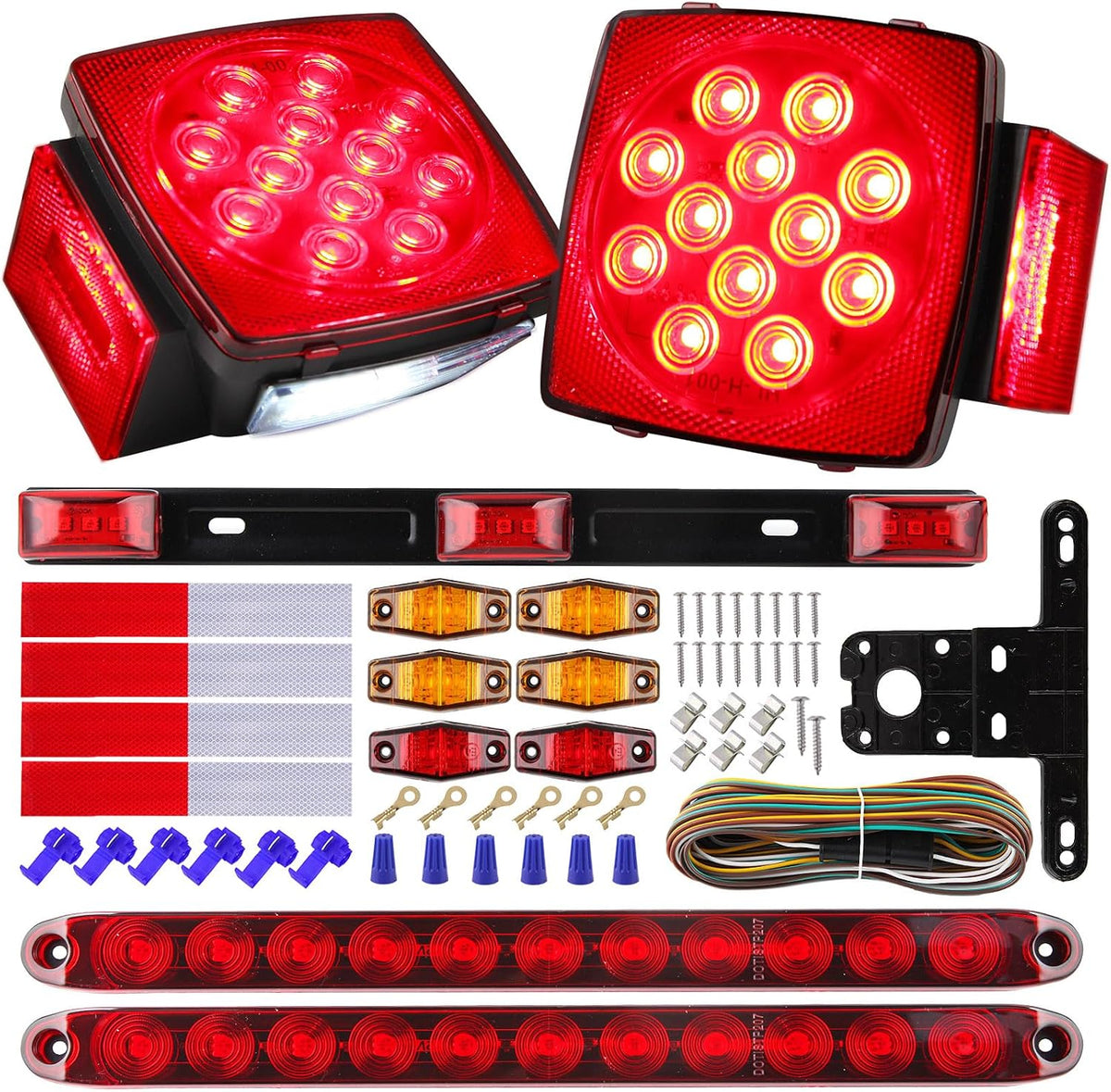 partswcgg 12v led utility trailer tail light wire, main product view