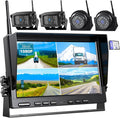 Fookoo HD 10" Wireless Backup Camera System, 1080P 10-inch Quad Split Monitor by FOOKOO