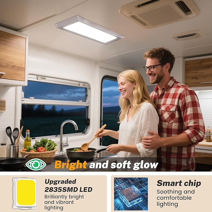 8 Pack RV Lights Interior, 3 Color RV LED Super Bright Fixture, 12V RV Ceiling - Image 4