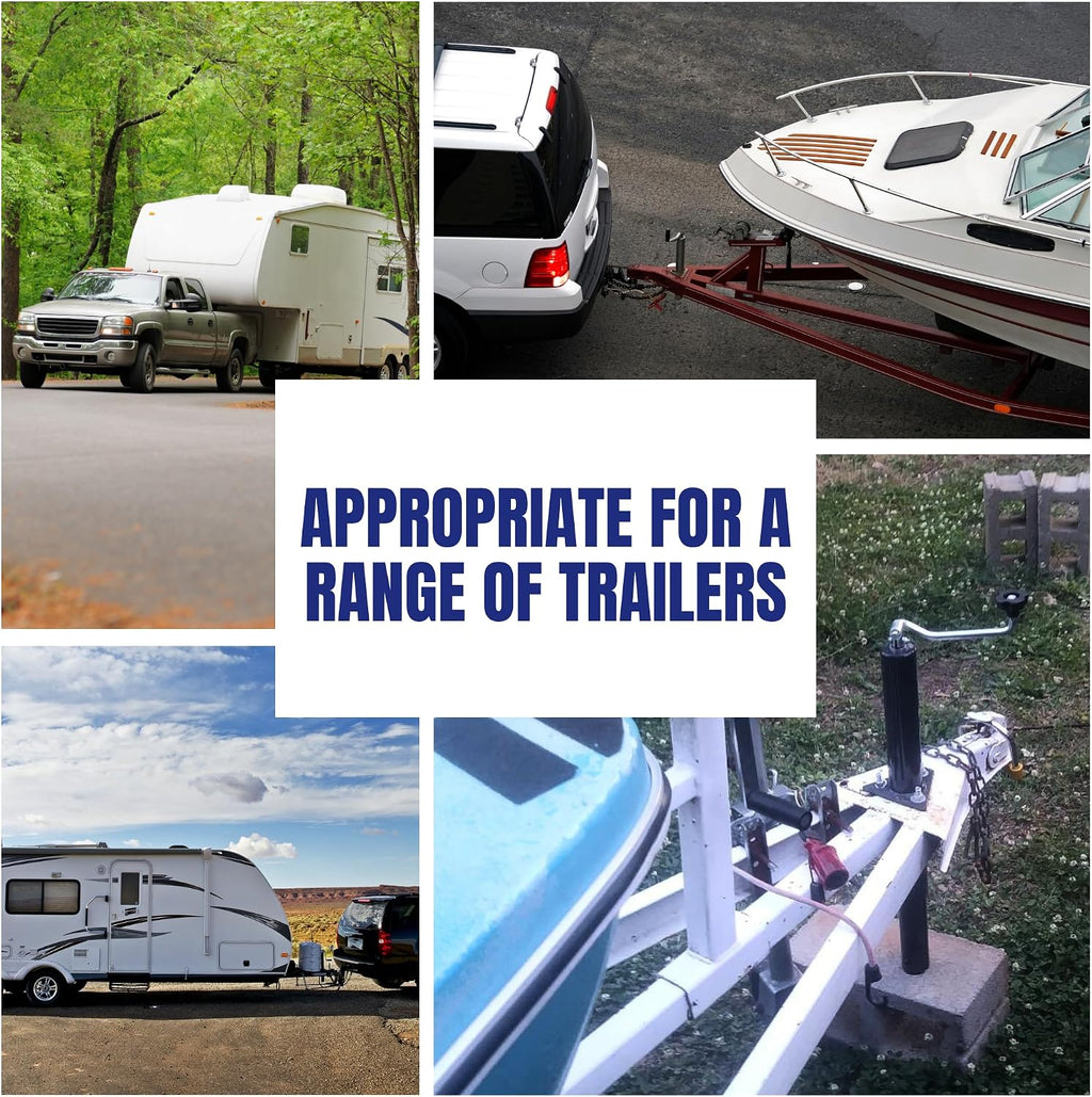Jeremywell Trailer Jack Detachable Foot Plate 5000 lbs Capacity with Pin Base for A-Frame Boat RV Camper 7-1/2”” Tube Length