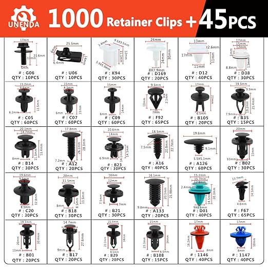 Ford GM Toyota Honda Chrysler Nissan Car Push Retainer Clips 1045pcs - Image 2
