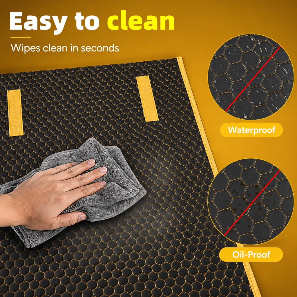 SUNCARACCL Upgrade Magic Rolling Creeper Mat, Under Car Repair Pad, 60x28 Inch Mechanics Mat for Low Clearance, Automotive Creeper Mat with Portable Storage Bag, Working on Uneven Road (Yellow)