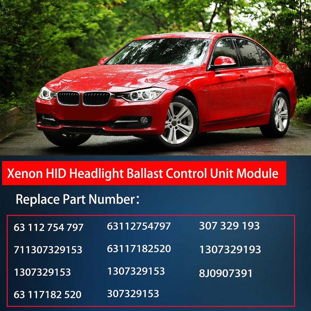 Xenon Ballast HID Headlight Module Control Unit Compatible with 328i 328xi 335i 335xi 645i 650i X5 X3 E90 E92 E93 Replace# 63117182520 1307329153