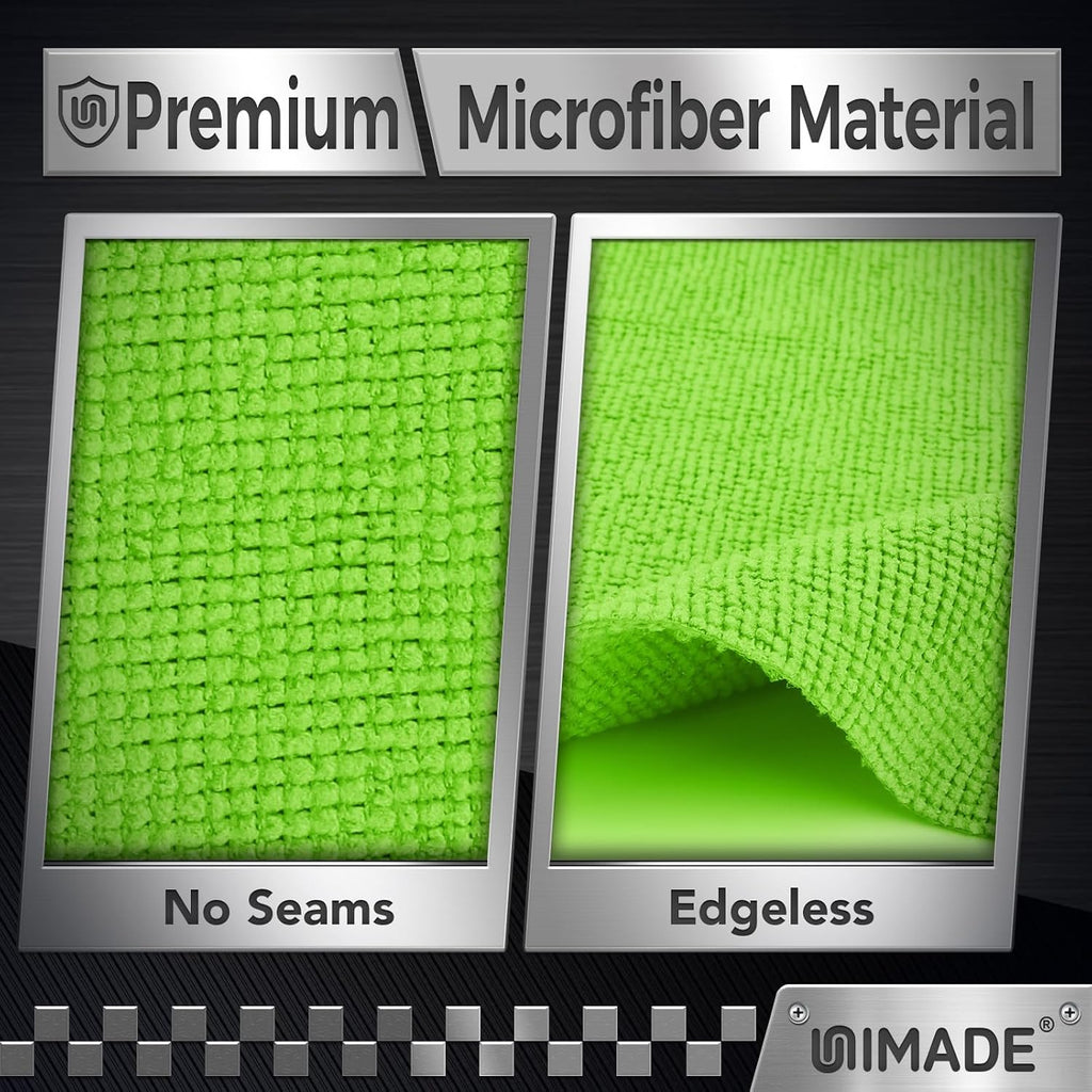 UNIMADE Microfiber Cleaning Cloth, 24 Pack Reusable Microfiber Towels for Cars Lint Free Cleaning Shop Towel Rags for Home Kitchen Automotive Bar Mechanic Restaurant Garage, 11"x 12", Multicolor