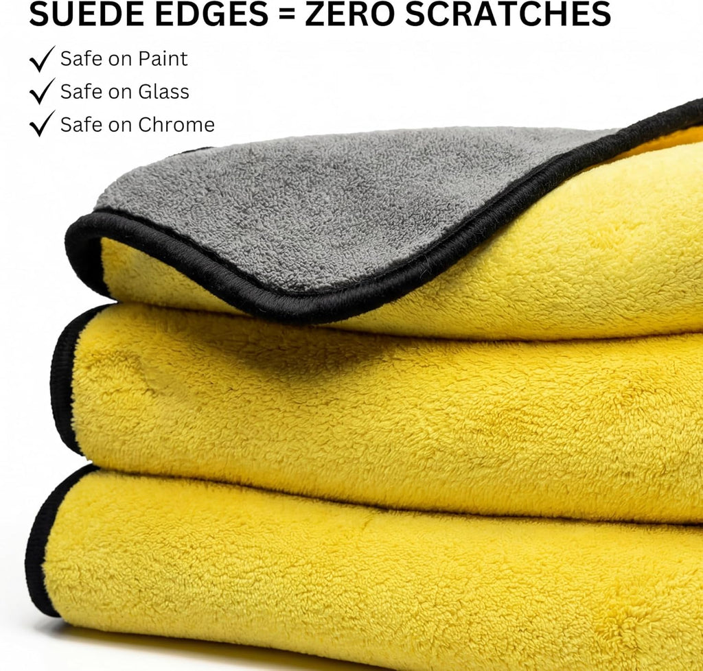 The Pro Stuff® Car Detailing Microfiber Towels - 800 GSM Thick Plush Auto Towels | Super Soft Dual-Sided for Cleaning, Washing, Buffing | Tagless, Scratch-Free, Lint Free Cloth (16"x16") (3)