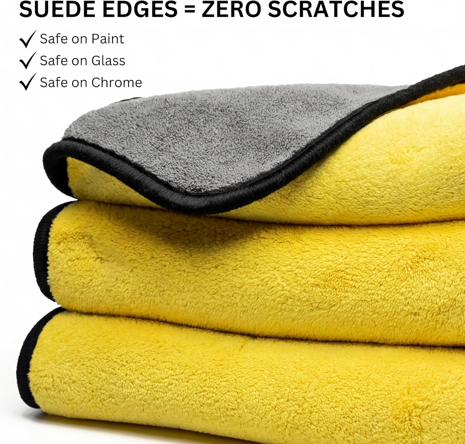 The Pro Stuff® Car Detailing Microfiber Towels - 800 GSM Thick Plush Auto Towels | Super Soft Dual-Sided for Cleaning, Washing, Buffing | Tagless, Scratch-Free, Lint Free Cloth (16"x16") (3)