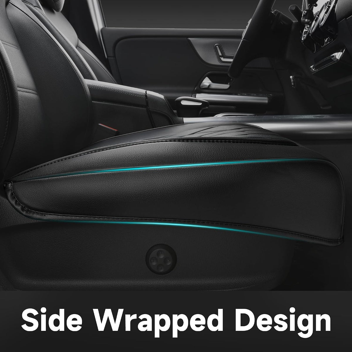 car pass 2 pack leather front car seat, side view