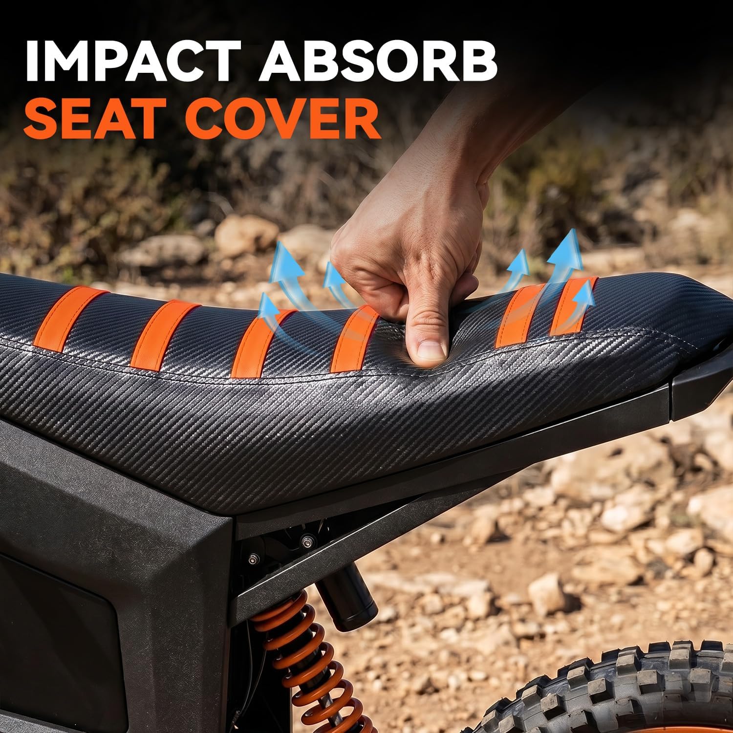 CHANGCHENG Electric Dirt Bike Seat Cover for Tutti Soleil 01,Waterproof Non-Slip Seat Cushion Cover for E Bike Tuttio Soleil01-Orange Stripe