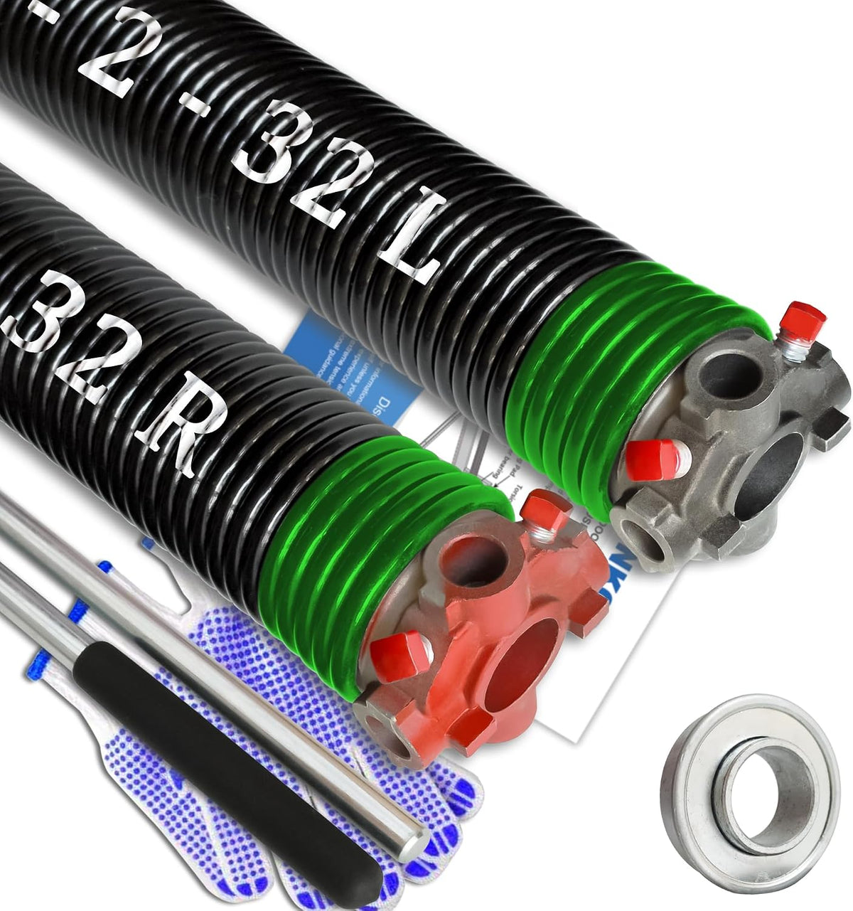 Garage Door Torsion Spring Set, Pair of 2" Electrophoresis Coated Garage Door