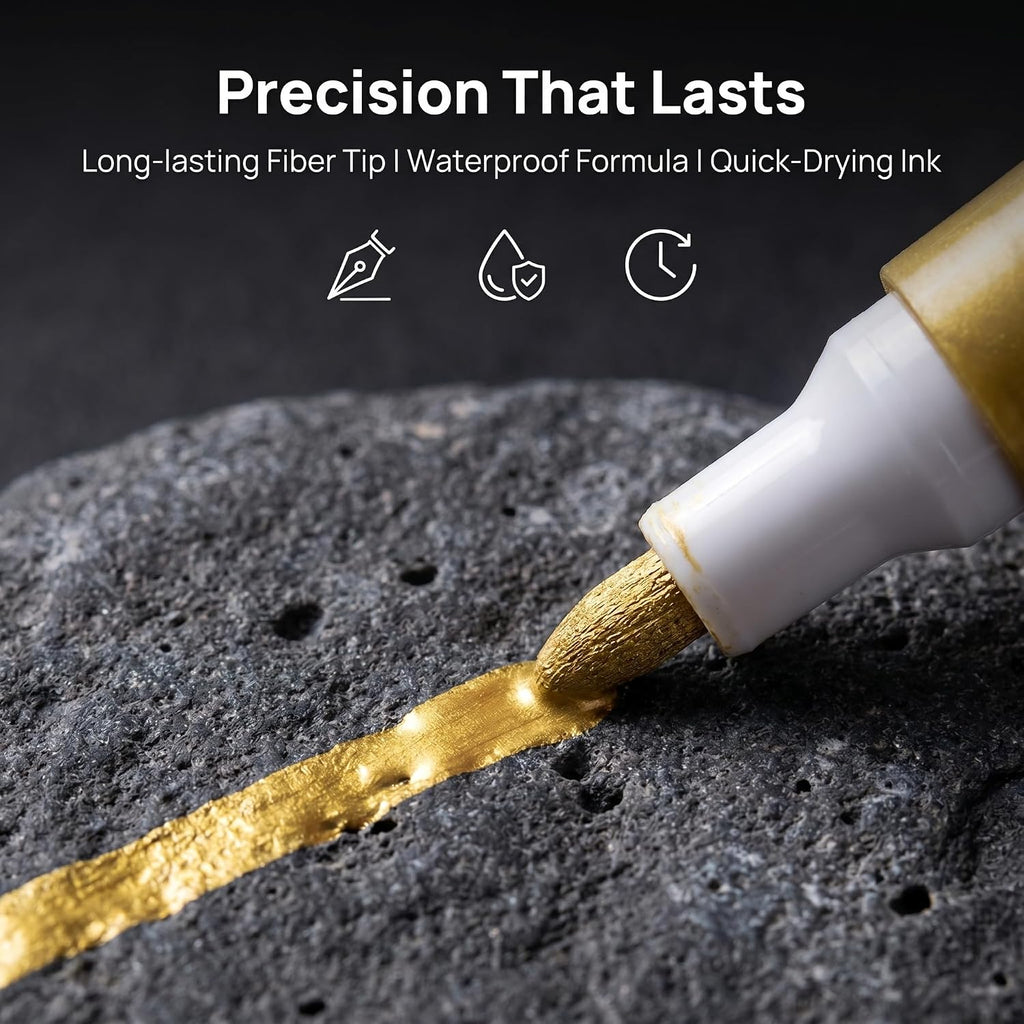 Oil-Based Tire Lettering & DIY Detail Pen Waterproof | Quick-Dry | Permanent, Premium Non-Fading Tire Marker, Paint Pens for Tires, Wood, Rock, Fabric, Glass, Ceramic, Metal, Plastic (Brown)