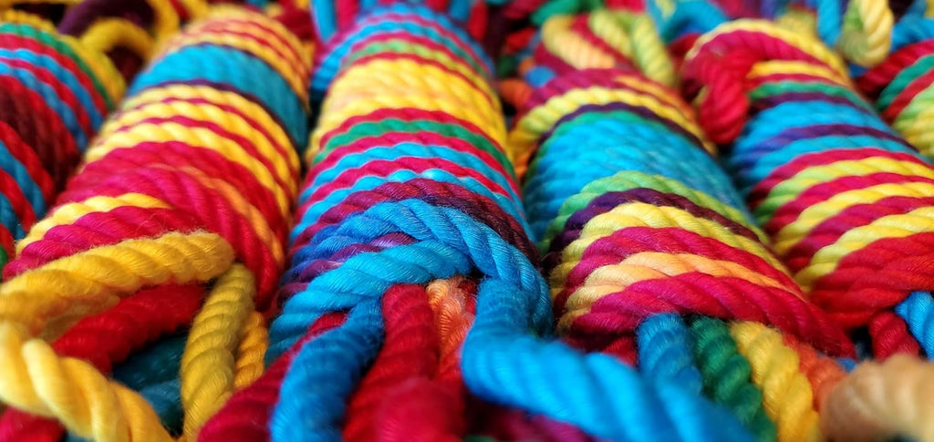 32 Foot Rainbow Bamboo Rope | Braided 1/4 Inch | Stronger Than Jute, Soft Like Silk