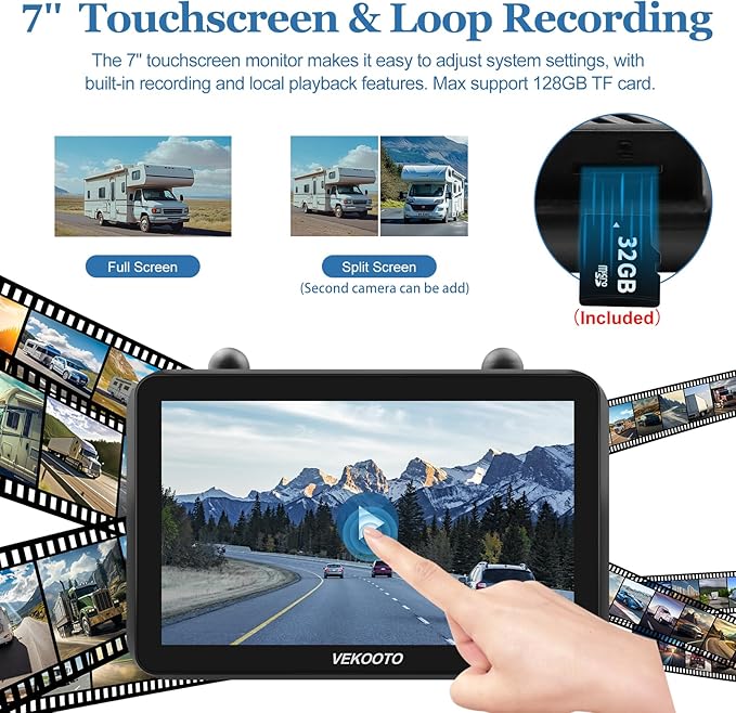 VEKOOTO Magnetic Solar Wireless Backup Camera VK7, 000mAh Rechargeable Camera - Image 4