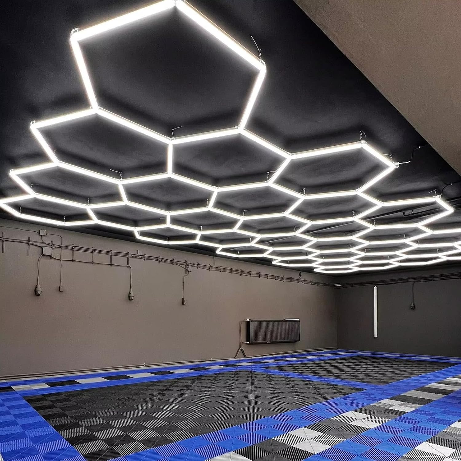 Honeycomb LED Light for Car Detailing, Connectors, Light Tubes, Accessories, Any Combination, for Gym, Sports Stadium, Cafe, Dance Studio V-Shaped