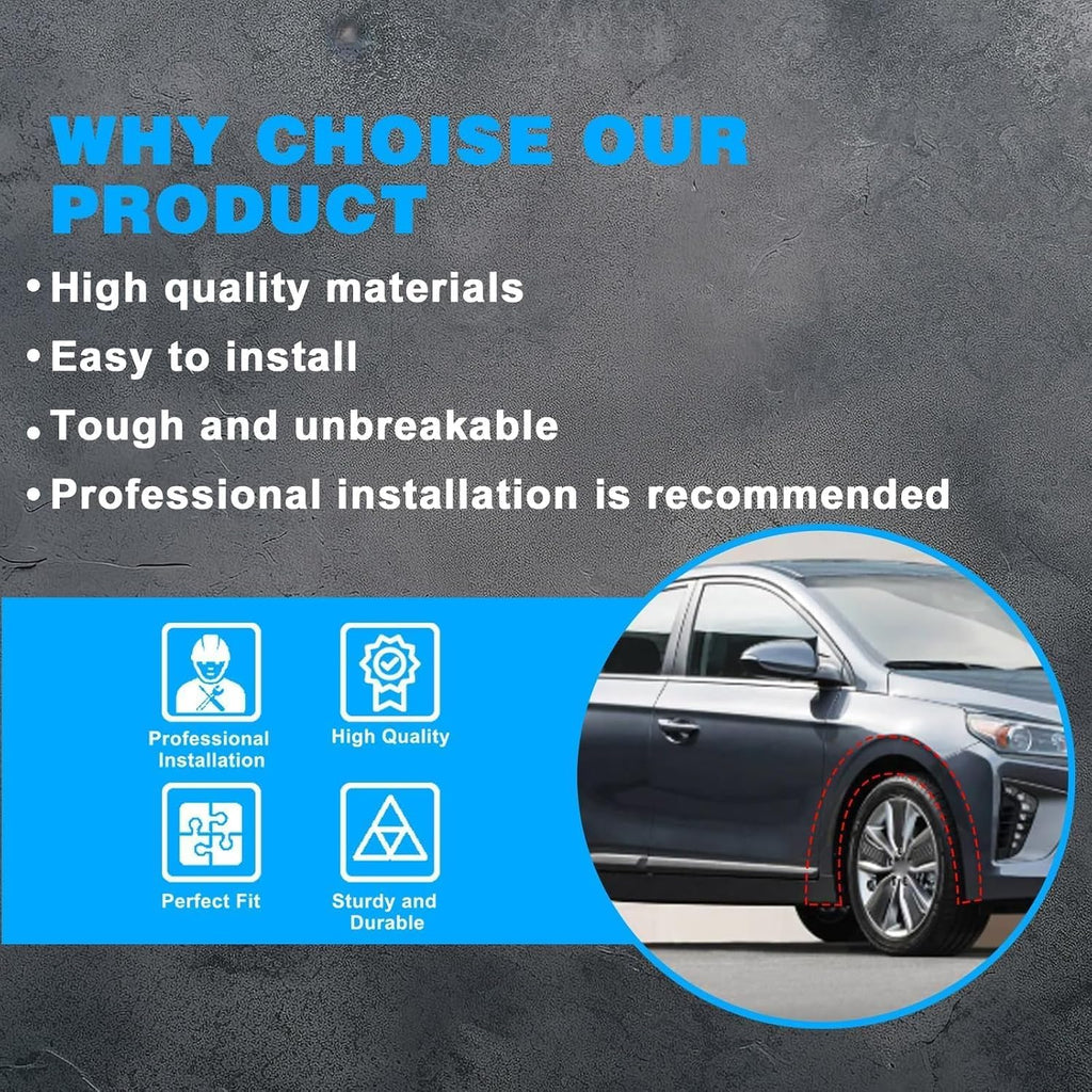 SecosAutoparts Front Fender Liner Passenger Side Compatible with Hyundai Ioniq 2017 2018 2019 2020 2021 2022 Replace# 86812G2000