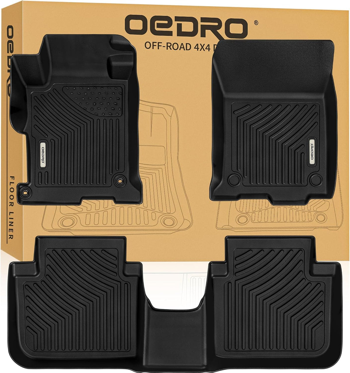 OEDRO Floor Mats Fit for Honda Accord Sedan 2017-2013, TPE All Weather Accord