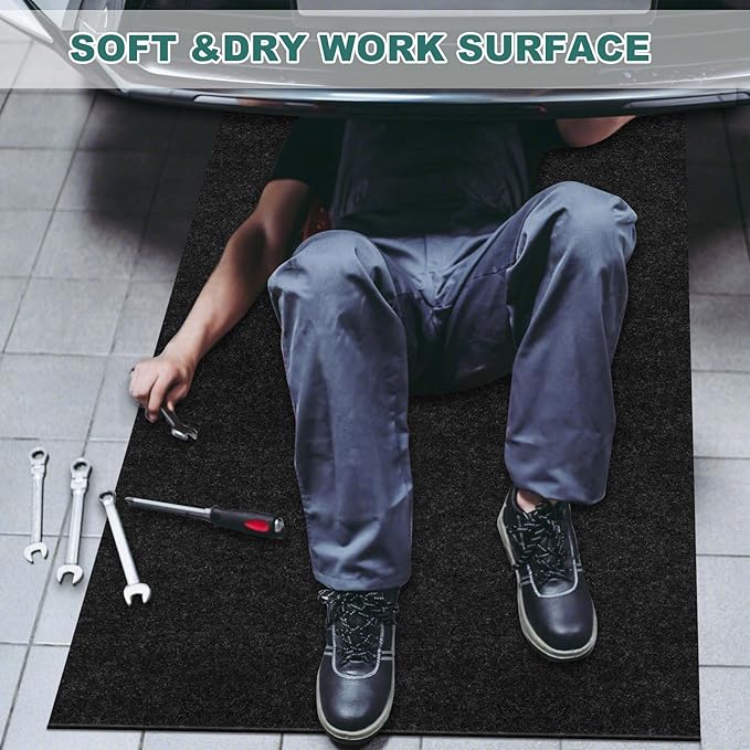 36" x 60" Oil Drip Mat for Garage Driveway, Reusable Rubber Floor Oil Spill - Image 2