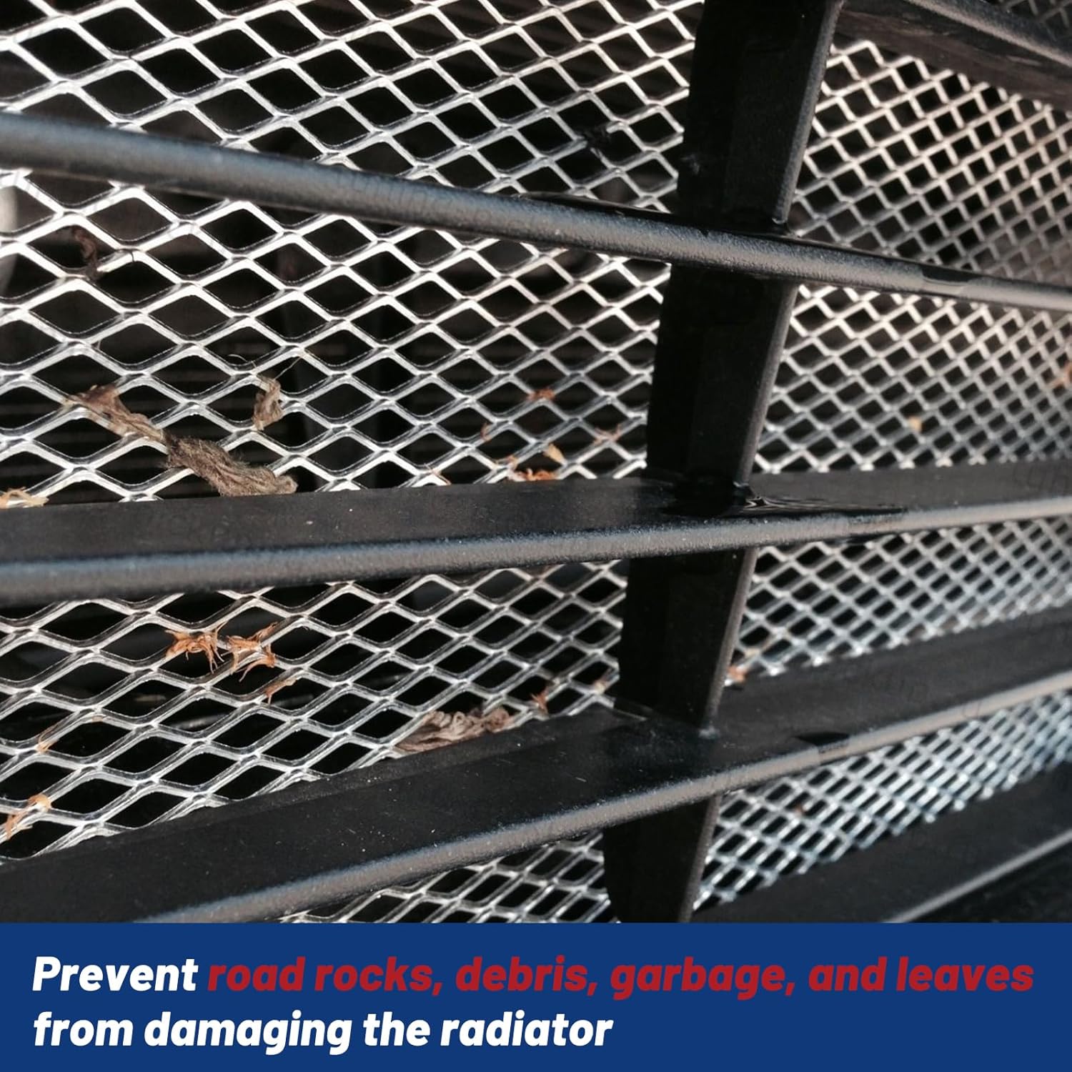 47"X16" Universal Black Metal Mesh: Aluminum Alloy 3 x 6mm Rhombic Hole Car Grill Mesh for Front Grille Insert Bumper