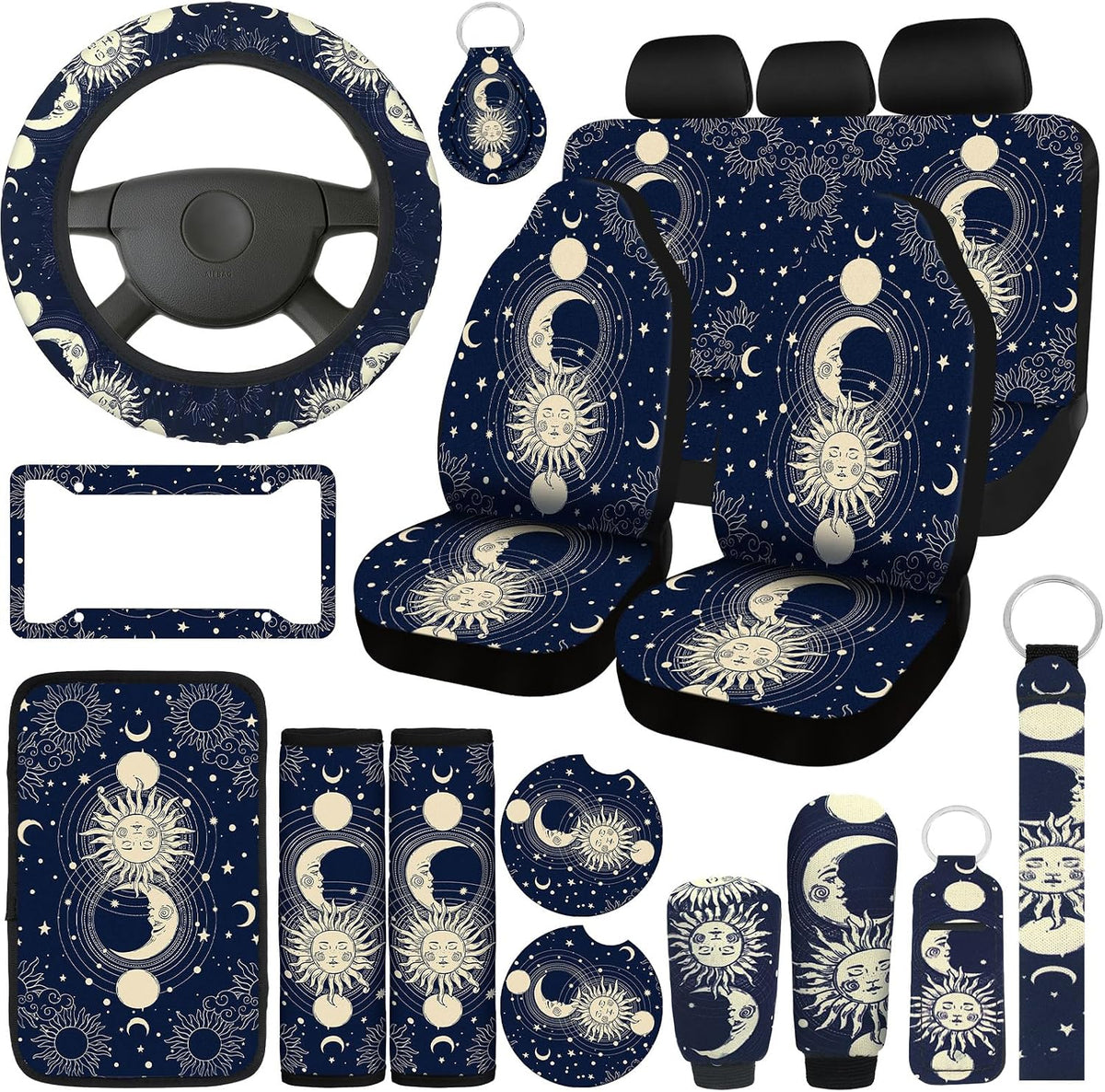estune 19 pcs car seat covers, full set, main product view