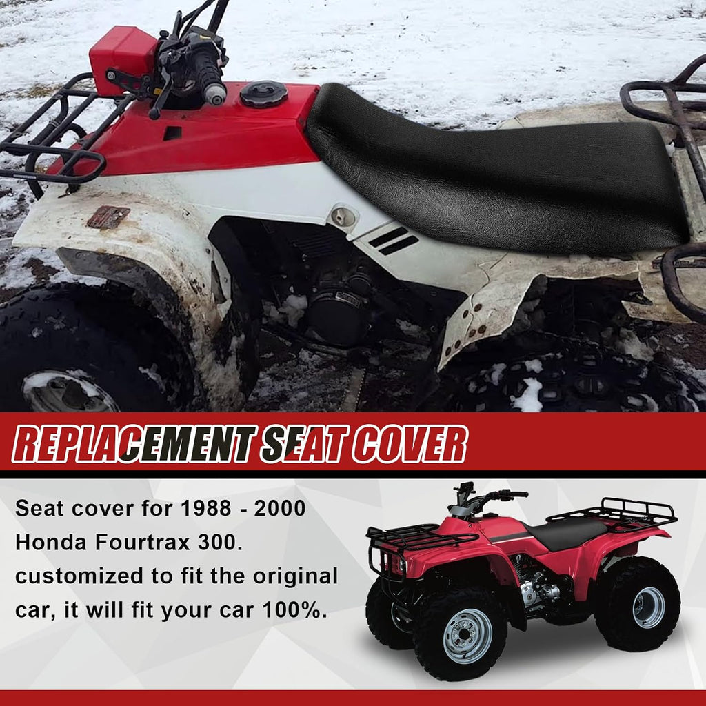ATV Leather Seat Cover Replacement for 1988-2000 Honda Fourtrax 300 ATV Seat Accessories Black