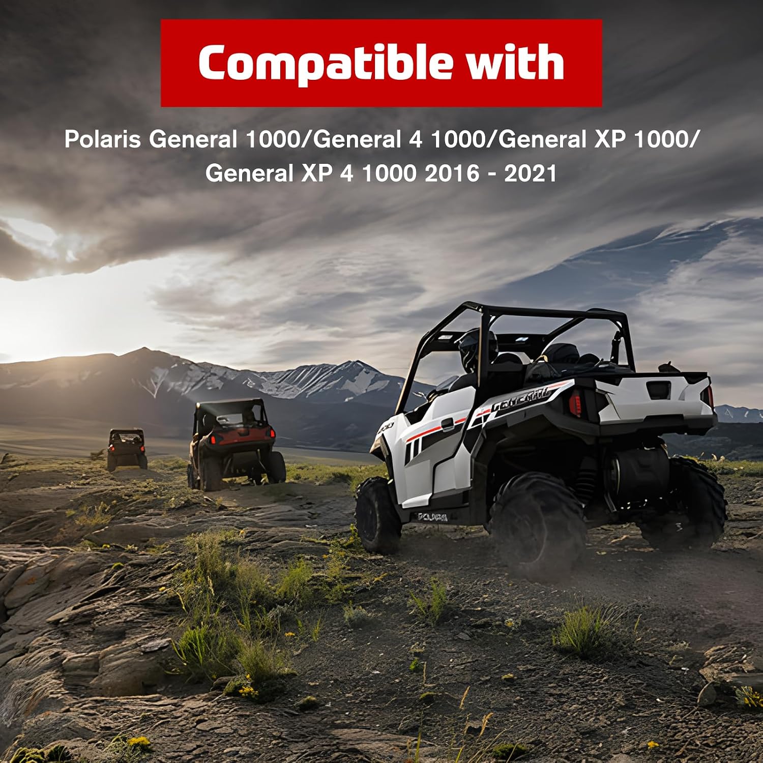 Hood Scoop with Light for Polaris General 1000/XP 1000 2016-2020, Hood Scoop with LED Auxiliary Light Kit for Polaris General 1000/4 1000/ XP 1000/ XP 4 1000 2016-2020 Accessories