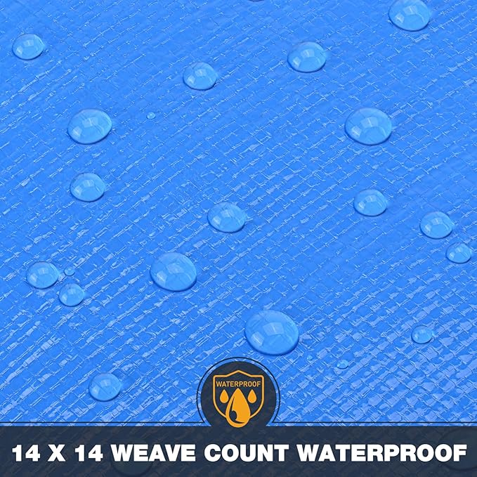 Tarp 8x10 Feet 14 Mil Heavy Duty Waterproof Tarp, Large Multipurpose Cover - Image 6