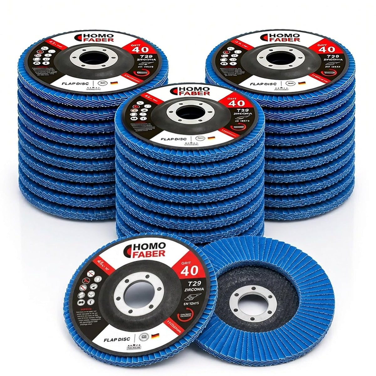 homo faber 30 pack flap discs 4 1/2, main product view