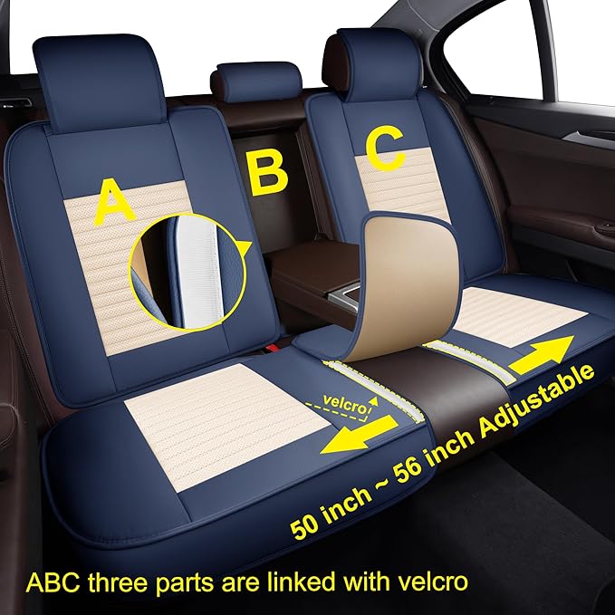 LINGVIDO Car Seat Covers, Breathable and Waterproof Faux Leather Automotive - Image 6