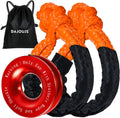 Synthetic Soft Shackle Rope 1/2 x 22 Inch Orange Recovery Tow Shackles with Red Snatch Recovery Ring 56,000lbs Breaking Strength Offroad Soft Shackle Recovery Kit for Off-Road ATV UTV Vehicles