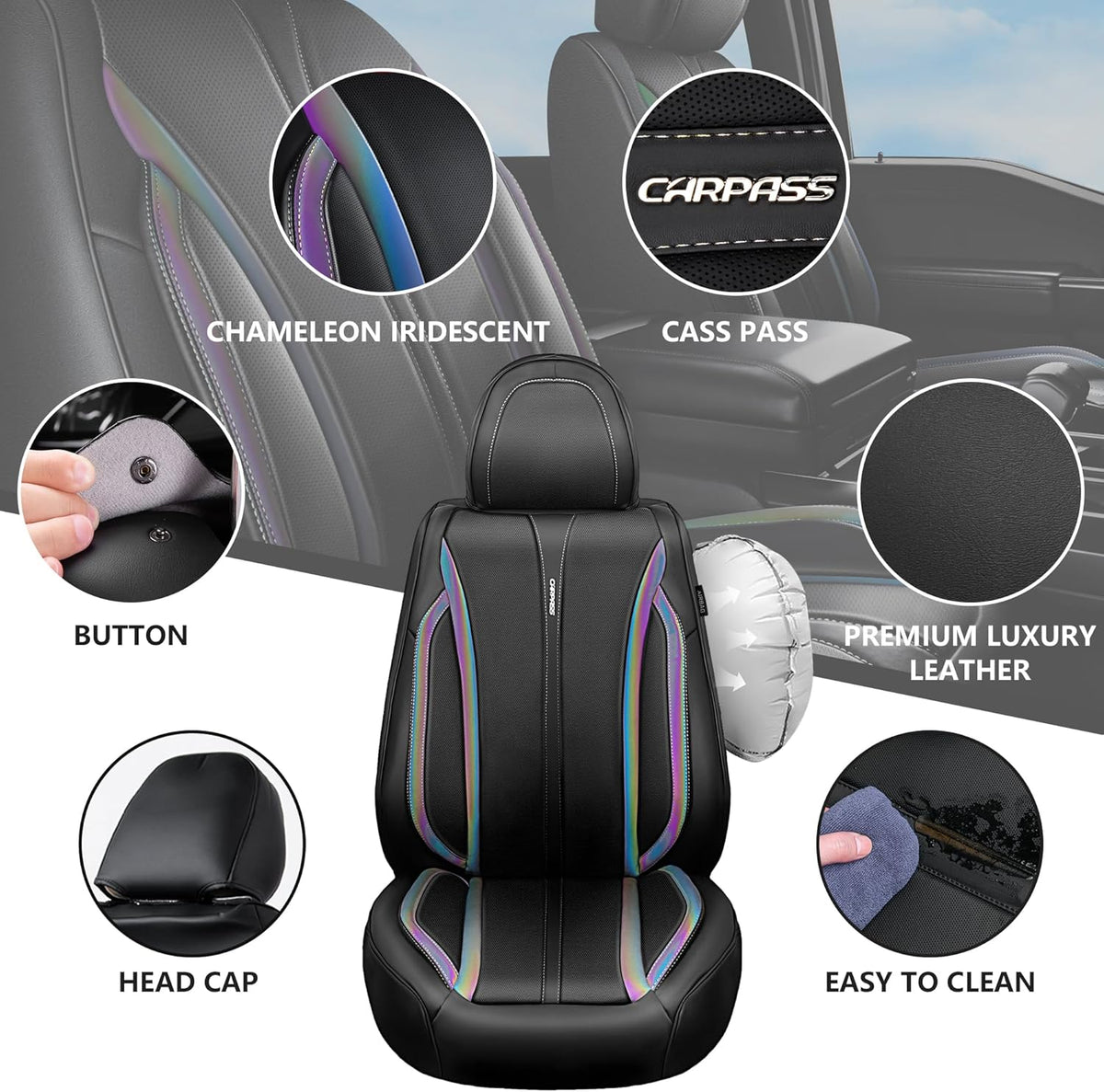 car pass nappa leather car seat covers, durable shown in use