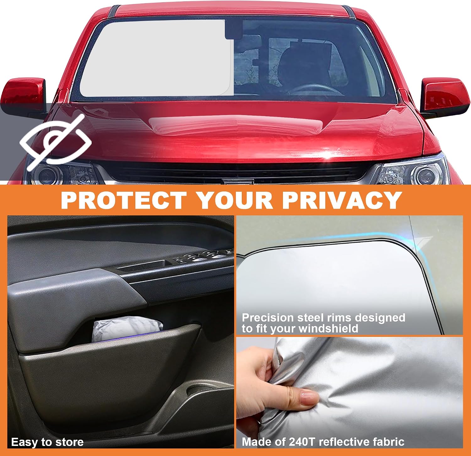 Windshield Sun Shade for Chevrolet Colorado 2023 2024 2025 2026, Foldable Front Windshield Sunshade Protector Block UV Rays for Chevy Colorado Accessories-Keep Your Vehicle Cooler