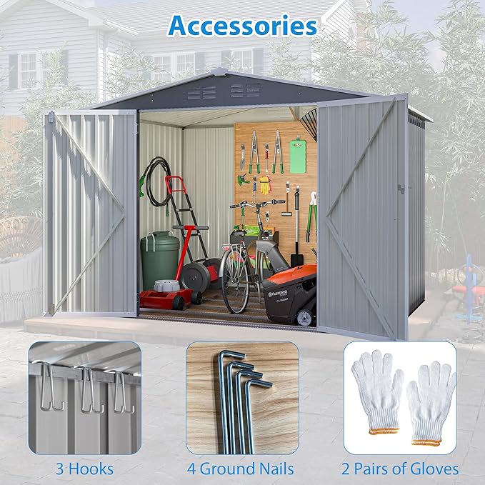 8x6 FT Outdoor Tool Storage Shed - Image 7