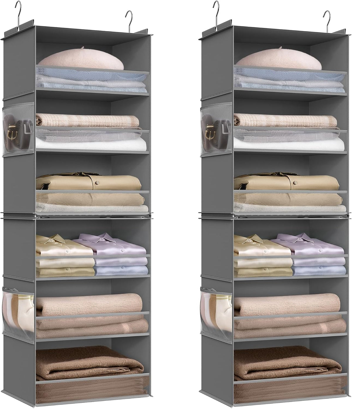 songmics widened hanging closet organizer, 6-tier, separable，2 pack, main product view