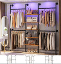 aheaplus industrial pipe clothing rack, 6.42ft closet organizer, main product view