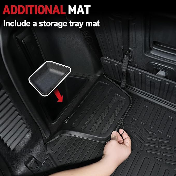 Floor Mats for 2016-2024 2025 Dodge Durango 7-seat, All Weather TPE Cargo Liner - Image 6